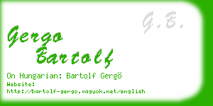 gergo bartolf business card
